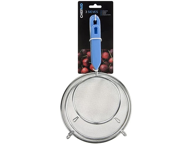 Chef Aid 3 Piece Chrome Plated Strainer