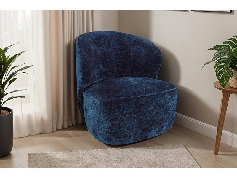 Edie Swivel Accent Chair - Blue