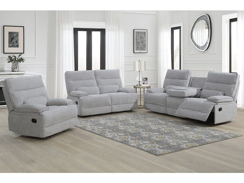 Eloise 3 Seater Manual Recliner - Grey