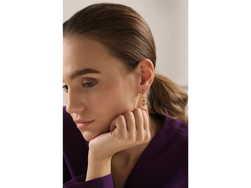 Newbridge Drop Earrings with Blue Stones