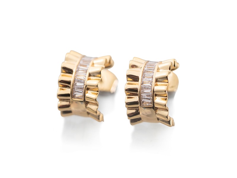 Newbridge Gold Plated Demi Hoop Earrings With Clea