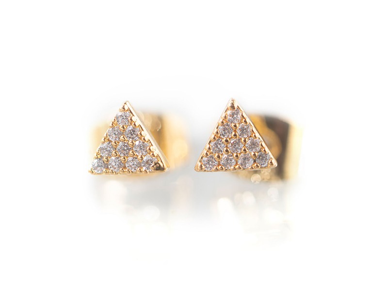Newbridge Gold Plated Petite Triangular Earrings