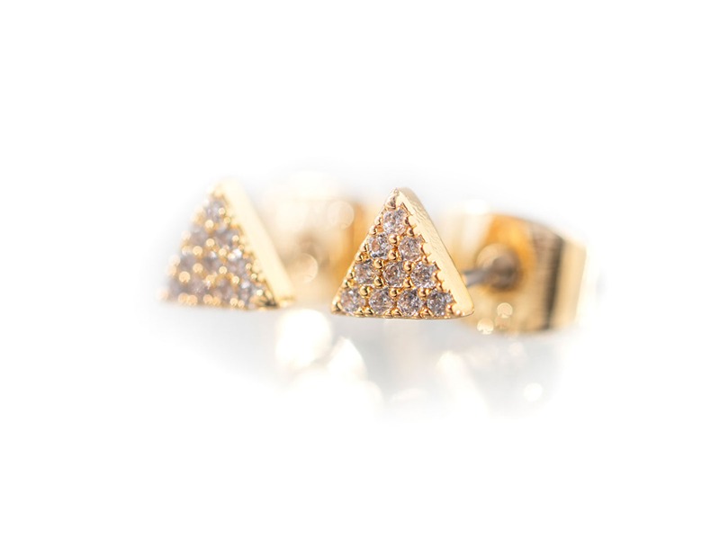 Newbridge Gold Plated Petite Triangular Earrings