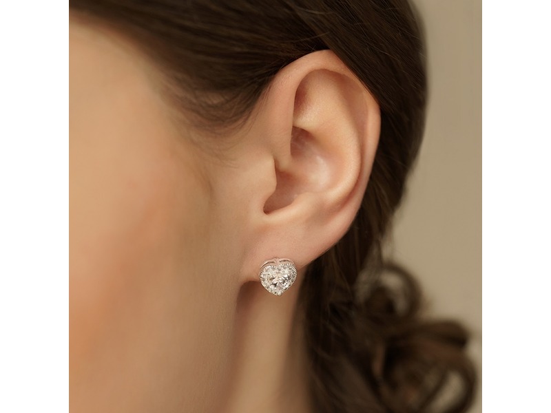 Newbridge Clear Stone Heart Earrings