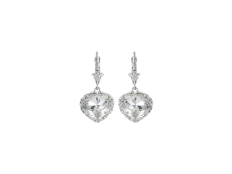 Newbridge Heart Earrings With Clear Stone