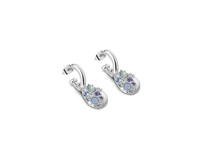 Newbridge Drop Earrings With Blue And Clear Stones