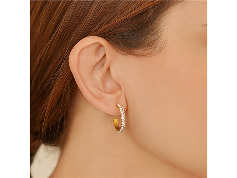 Newbridge Hoop Earrings with Golden Honey Stones