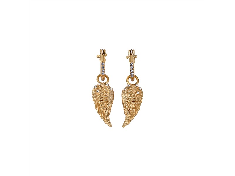 Newbridge Angel Wing Earrings With Blue & Clear St