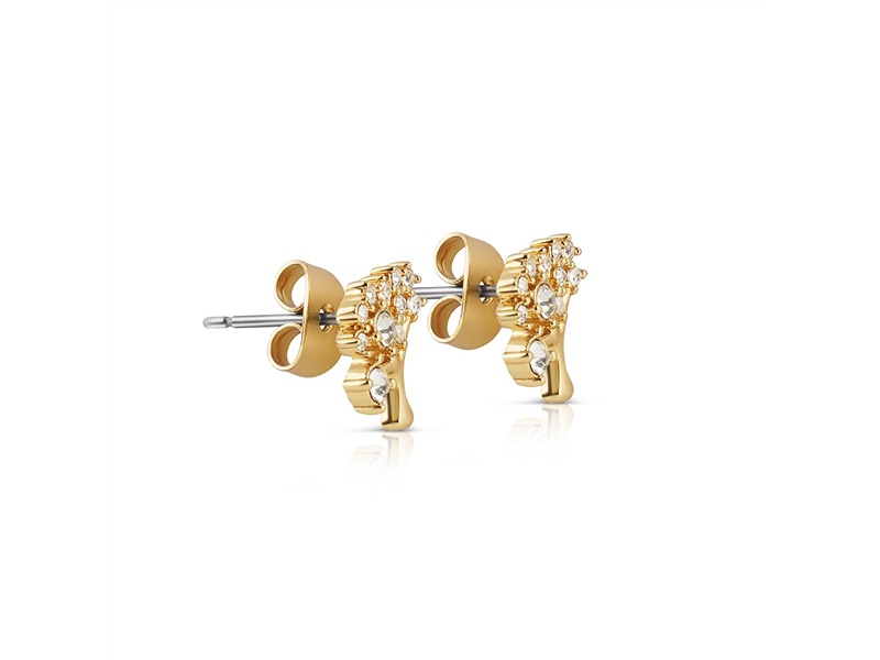 Newbridge Gold Plated Tree Earrings With Clear Sto