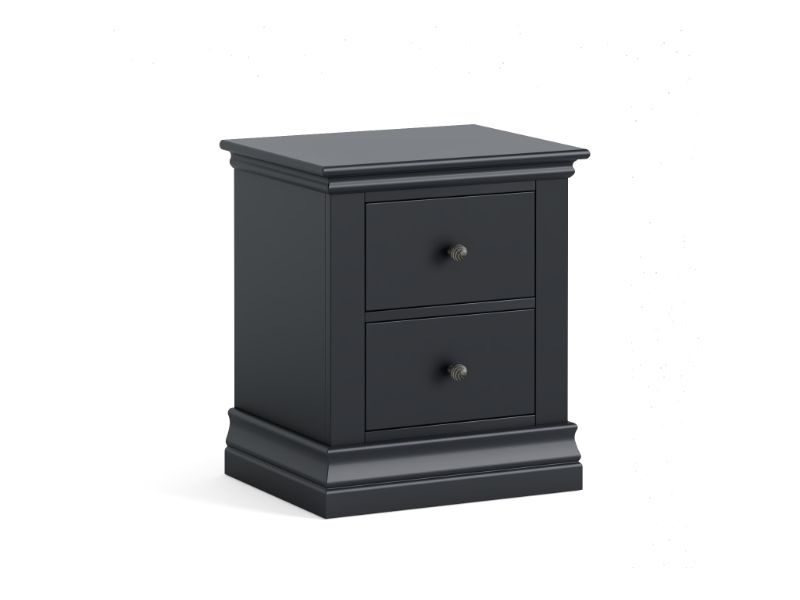 Bordeaux 2 Drawer Bedside Charcoal