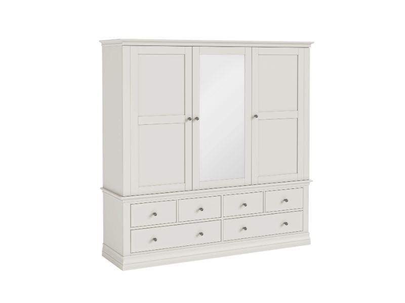 Bordeaux Triple Wardrobe With 6 Drawers Cotton
