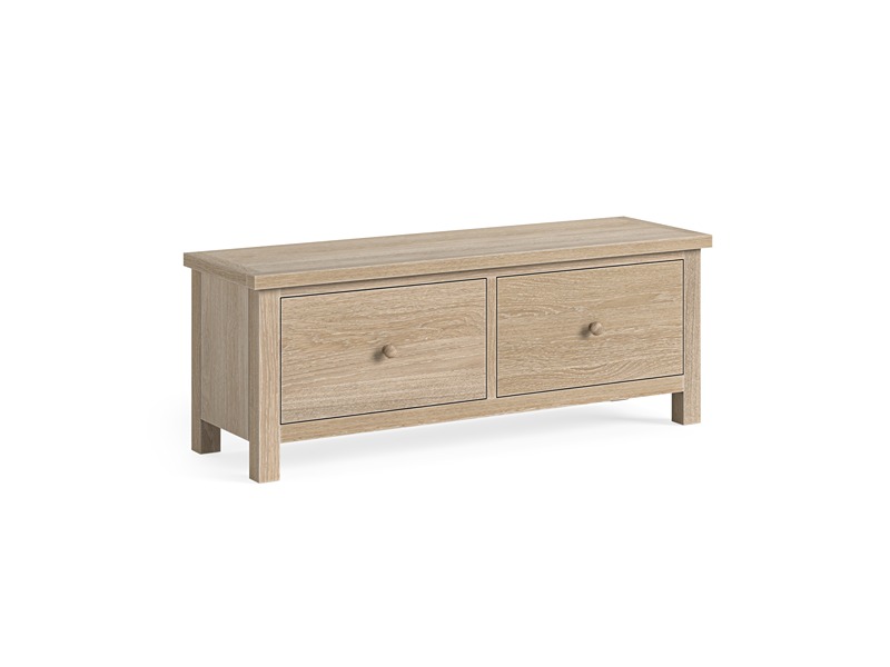 Modern Country Oak Large 2 Drawer Bench