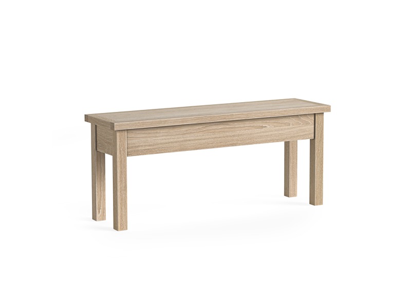 Modern Country Oak Shallow Storage Bench