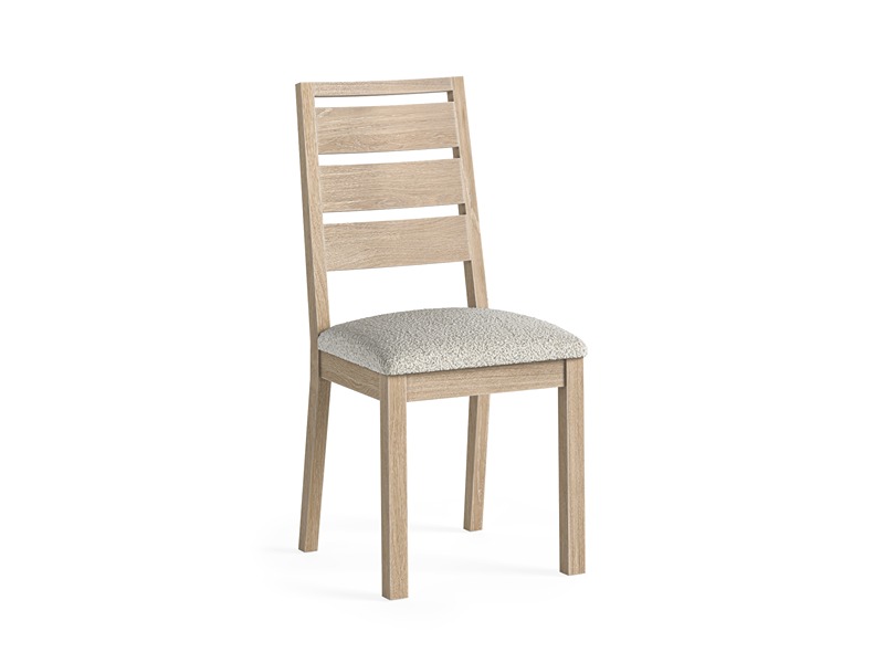 Modern Country Oak Dining Chair (Bouncle White)