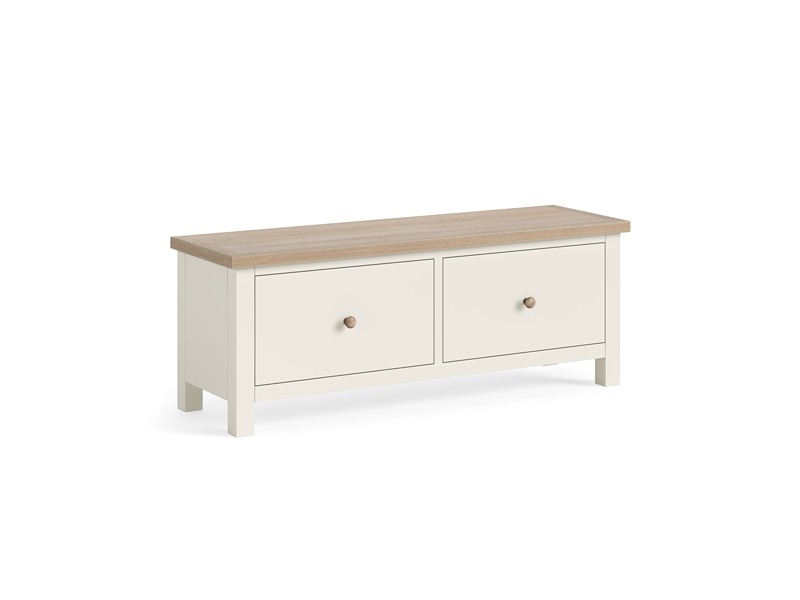 Modern Country Oak - Coconut Large 2 Drawer Bench