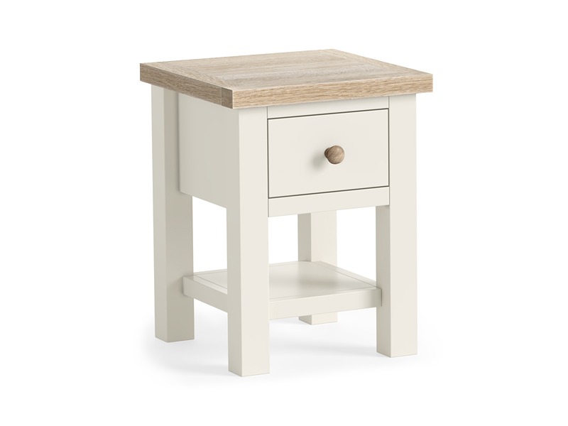 Modern Country Oak - Coconut Lamp Table With Shelf