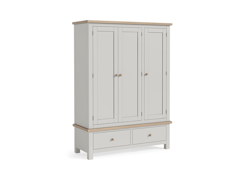 Modern Country Oak - Grey Triple Wardrobe