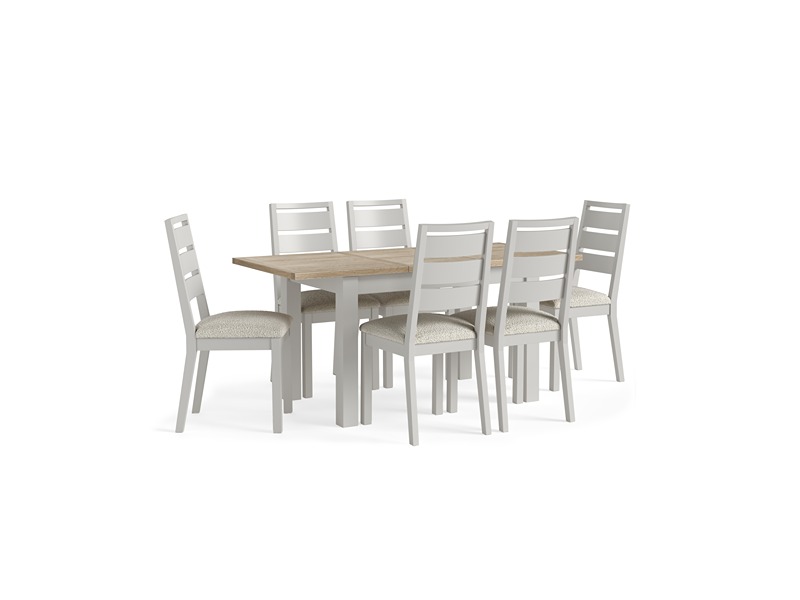 Modern Country Oak - Grey Extending Dining Table