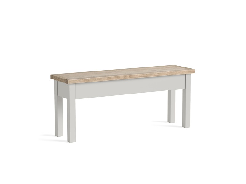 Modern Country Oak - Grey Shallow Storage Bench