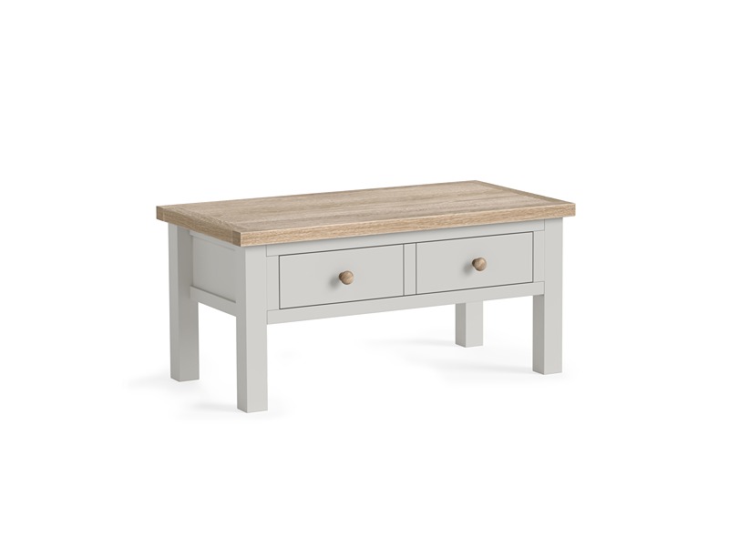 Modern Country Oak - Grey Coffee Table With Drawer