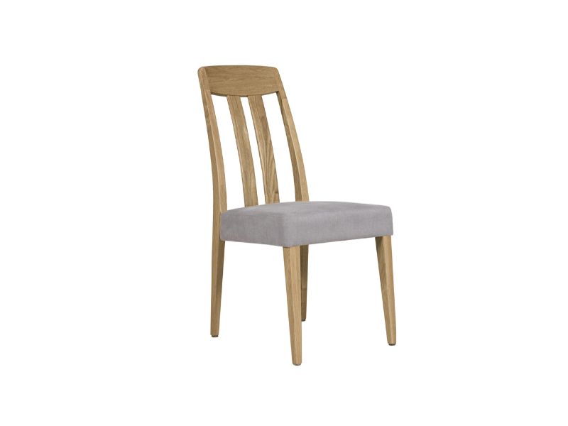 Hadley Dining Chair Slat Back Oak Grey