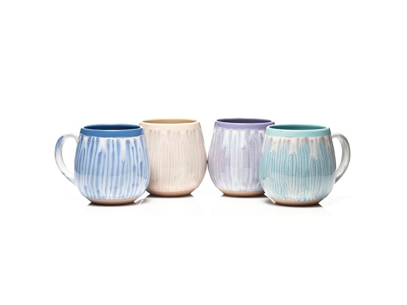 Roundstone Pottery Set Of 4 Mugs