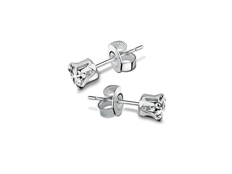 Newbridge Stud Earrings Round Clear