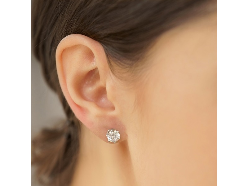 Newbridge Stud Earrings Round Clear