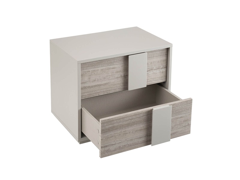 Jules Bedside Table 2 Drawer - Grey