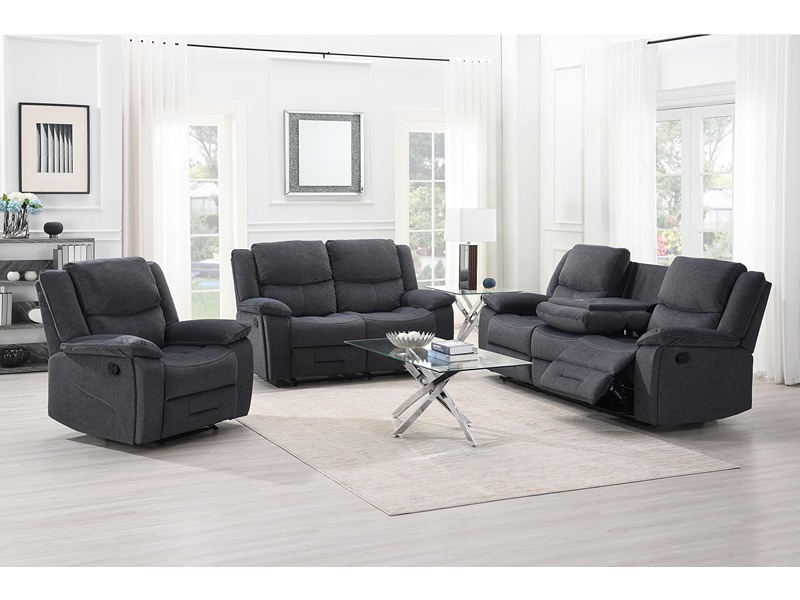 Klayton 2 Seater Manual Recliner - Charcoal