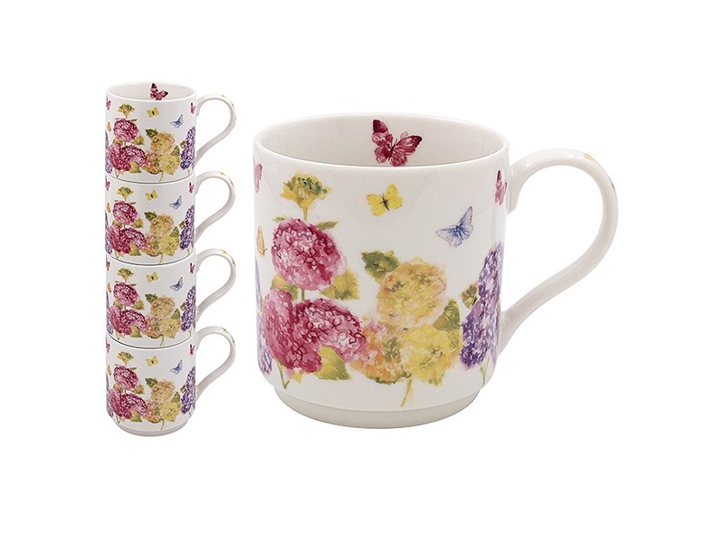 Butterfly Blossom Stacking Mugs Set Of 4