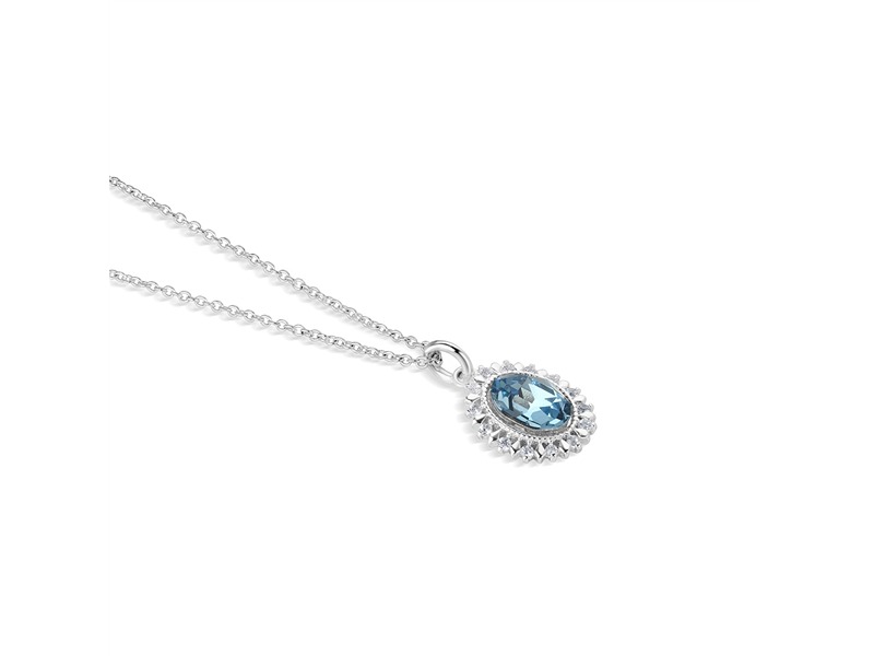 Newbridge Oval Aquamarine Stone Pendant