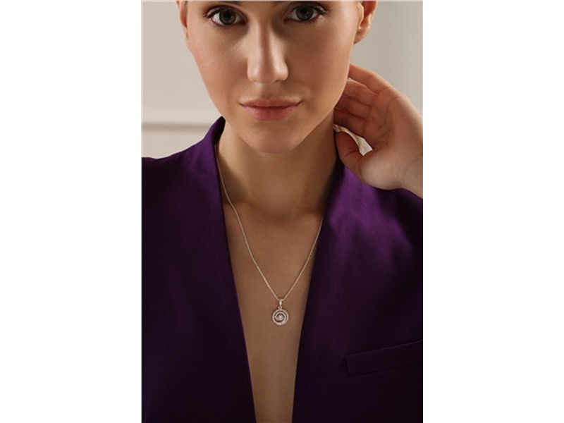 Newbridge Spiral Pendant with Clear Stones