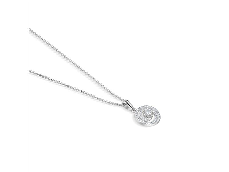 Newbridge Spiral Pendant With Clear Stones