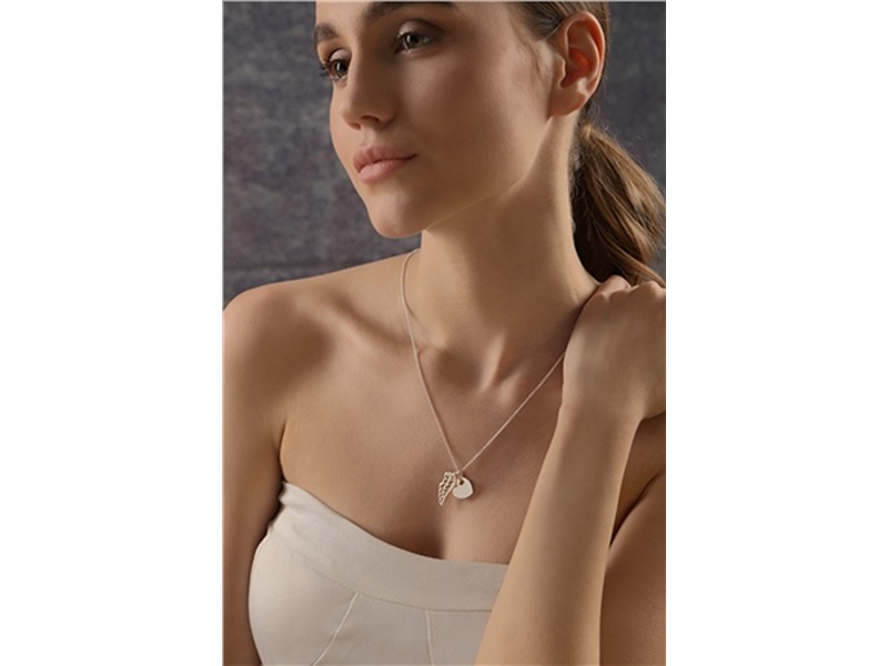 Newbridge Heart with Angel Wing Pendant