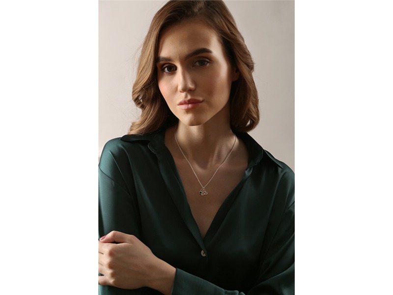Newbridge Trinity Knot Pendant with Green Stone