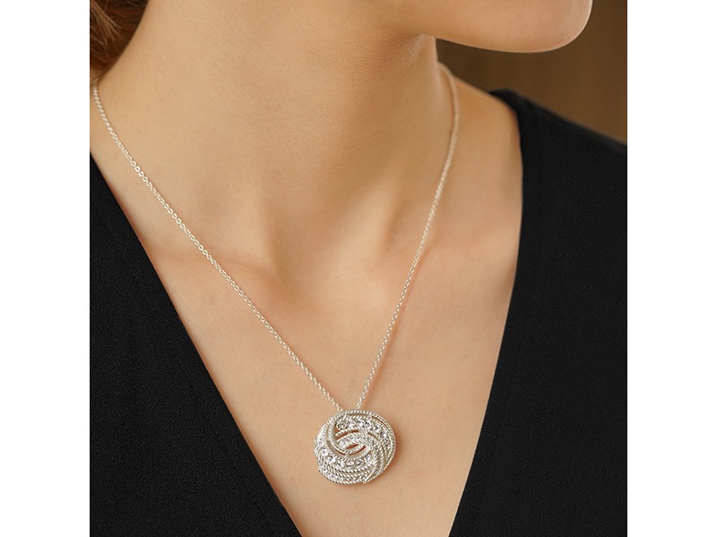 Newbridge Twist Pendant with Clear Stones