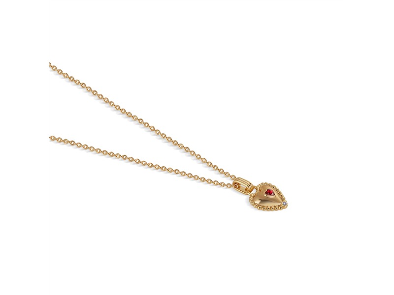 Newbridge Heart Pendant With Ruby Red Stone