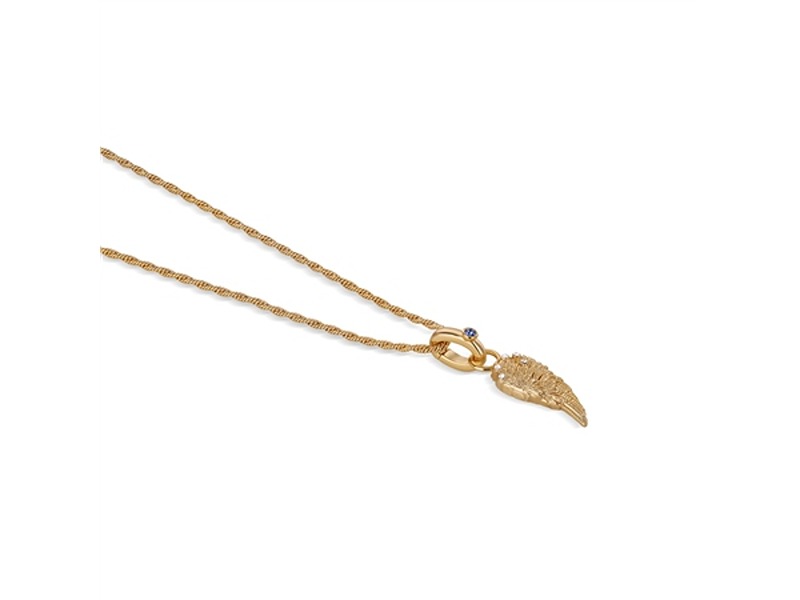Newbridge Angel Wing Pendant With Blue & Clear Sto
