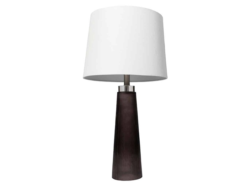 Tara Lane Diablo Glass Table Lamp White Linen Shad
