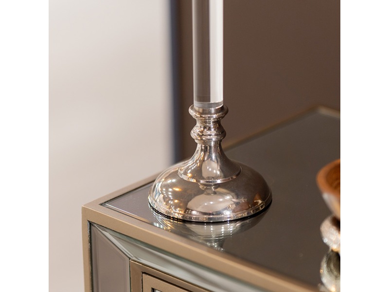 Alani Acrylic Candle Stick Chrome 26Cm