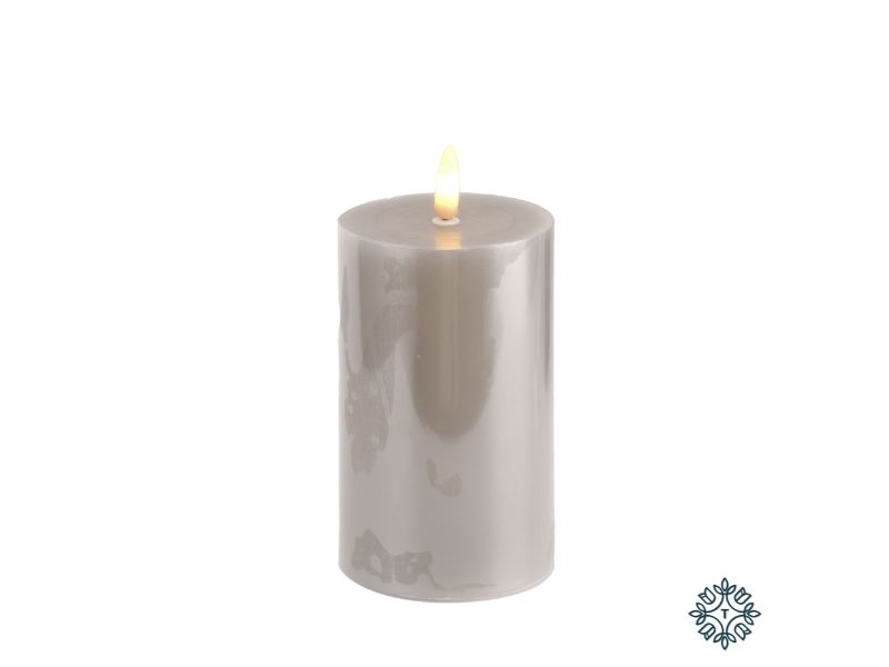 3D Flame Led Candle W/6Hr Timer Grey 13Cm