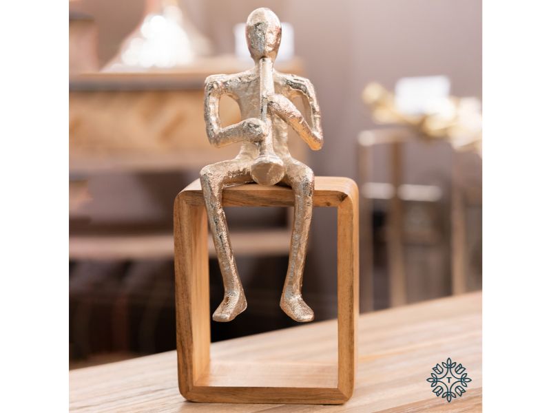 Sitting Musician Trumpet Silver