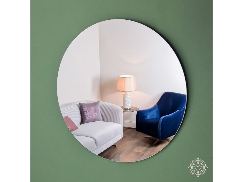Tara Lane Frameless Round Mirror 90cm