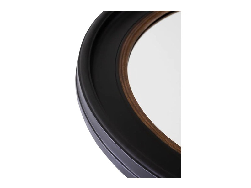 Tara Lane Macy Round Mirror Black/Gold 90cm