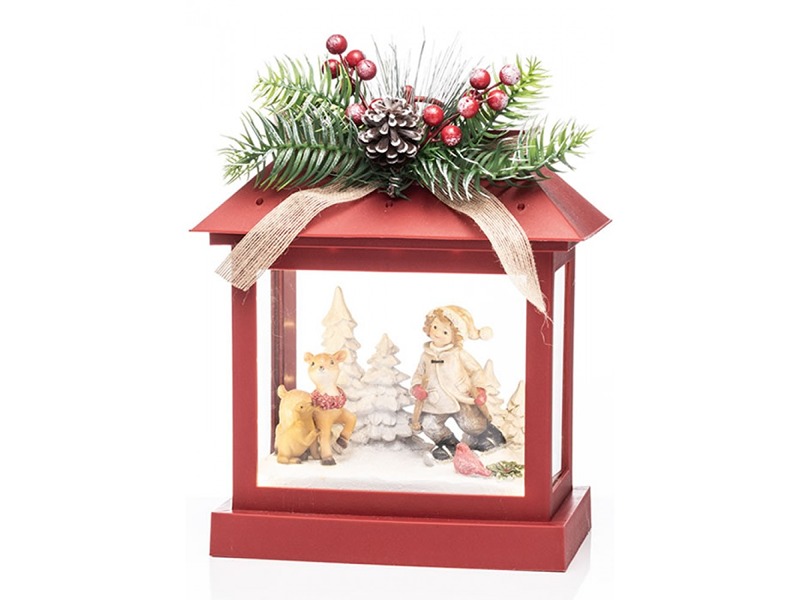 The Grange Collection Led Red Christmas Lantern -