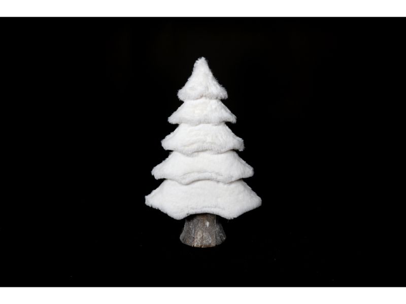 White Fur Christmas Tree 61X41X16Cm