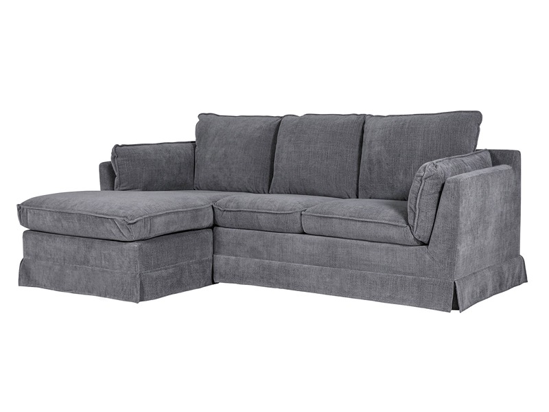 Ali Charcoal Fabric Corner Sofa (LHF)