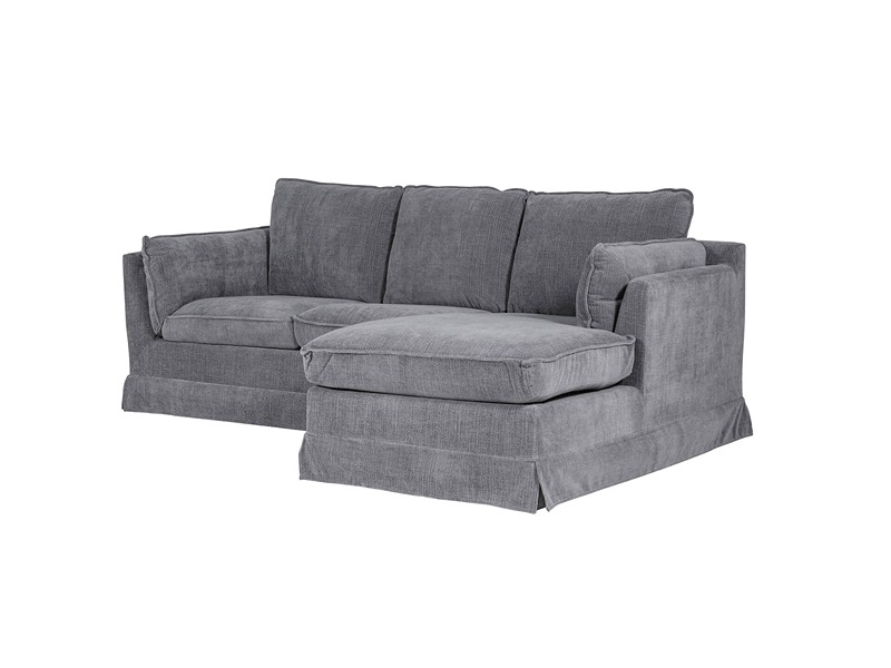 Ali Charcoal Fabric Corner Sofa (RHF)