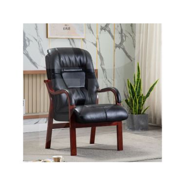 VERA ORTHO/ FIRESIDE CHAIR - BLACK PU (HJ)